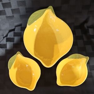 Yellow Lemon Melamine Serveware Bowls